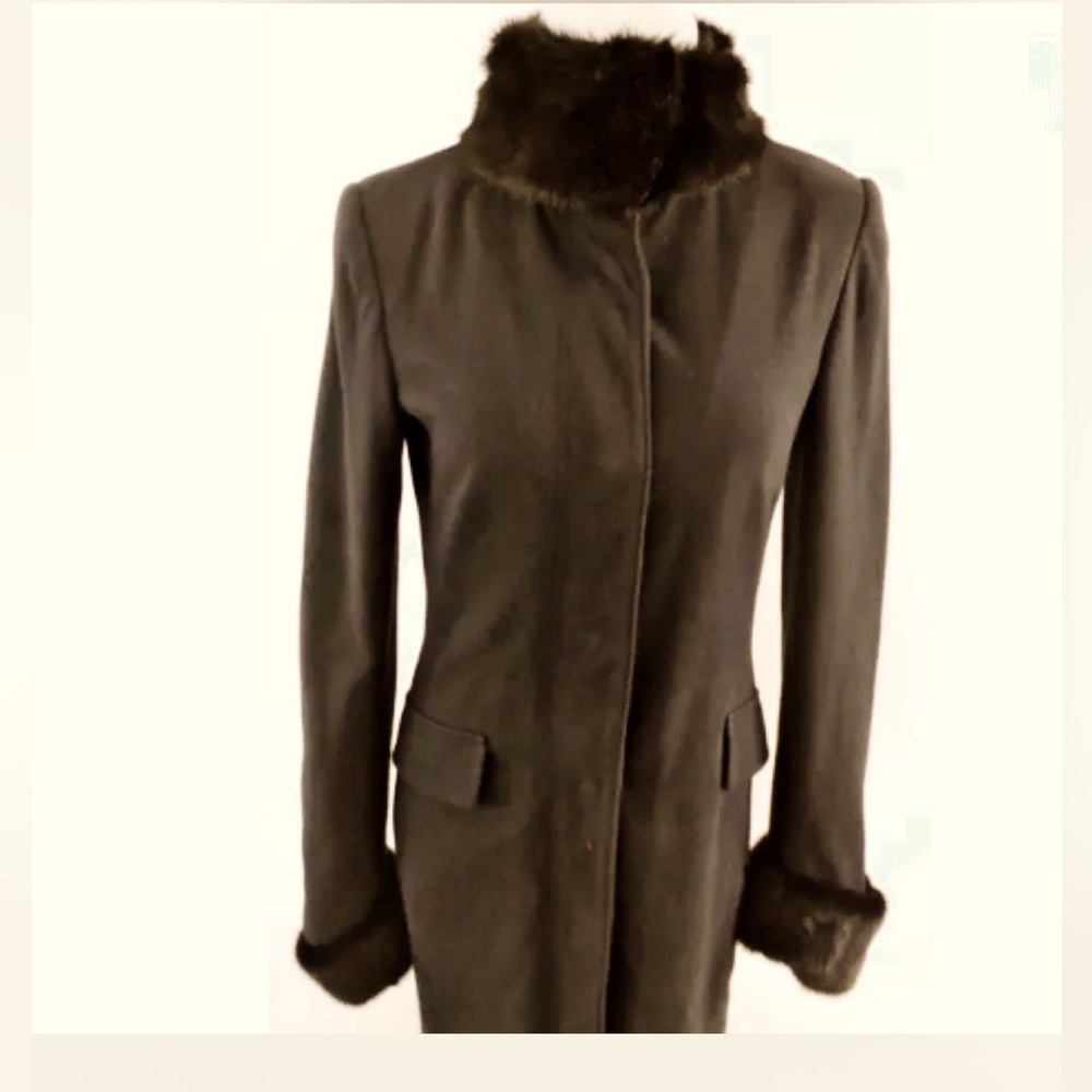 New without tags MIU MIU mink& cotton coat. Size 40 Italian.mink cuffs & collar